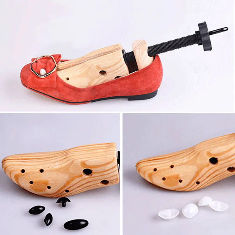 FamtiYard 2Pcs Shoe Stretcher Adjustable Shoes Tree Shaper Rack Pine Wood Shoe Expander For Women Man Shoe Accessories