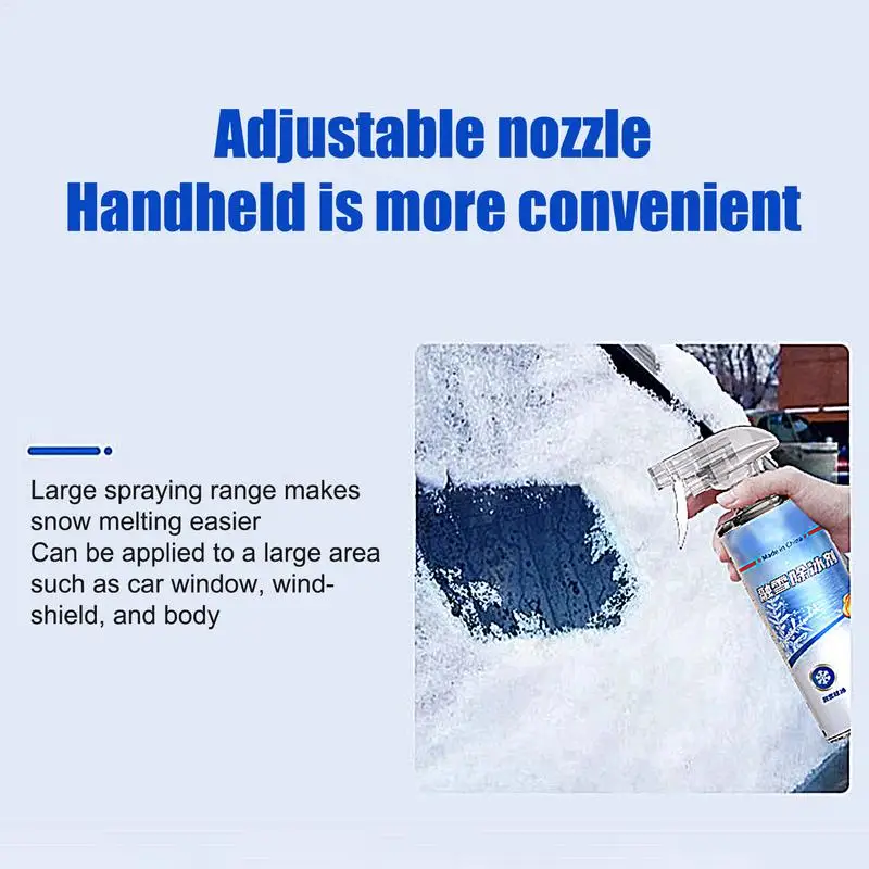 Ice-Off Windshield Spray Auto Glass Ice Melting Spray Melts Ice Frost & Snow Fast Winter Car Must Have Snow Melting For