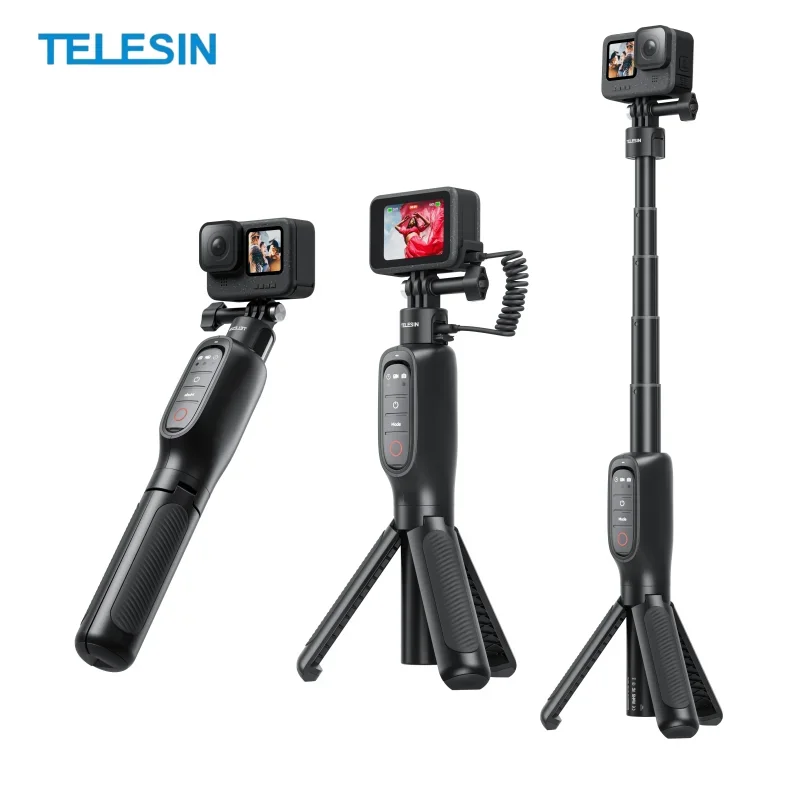 Rechargeable Selfie Stick Tripod with Remote Control for Gopro Hero 13/12/11/10/9 Camera Selfie Stick Selfie Stick