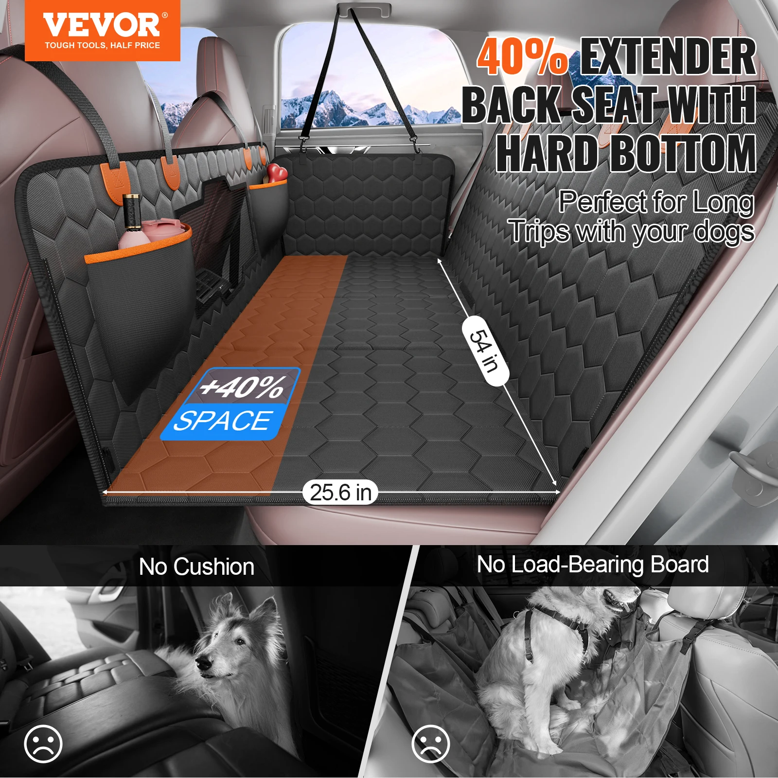 dog car seat cover back seat extender with mesh window and storage pocket supports 350lbs dog hammock