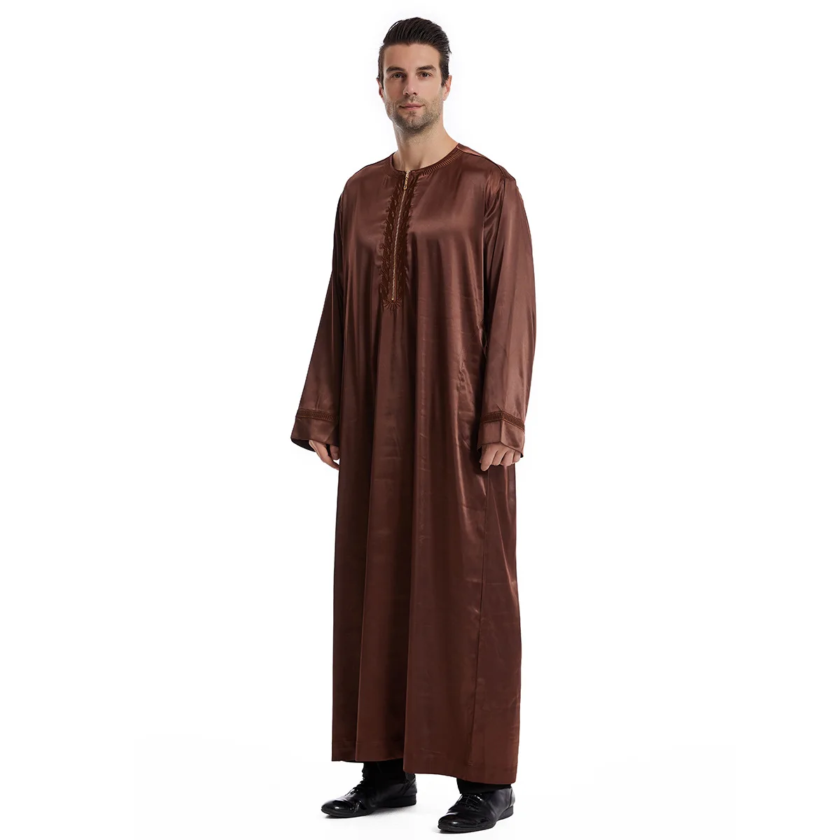 

Egypt Israel Traditional Clothing Men's Long Shirt Loose Qatar Djellaba
