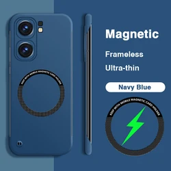 Deluxe Magnetic Frameless Phone Case - Slim, Durable, and Elegant Back Cover for Vivo iQOO Neo9 (Navy Blue)