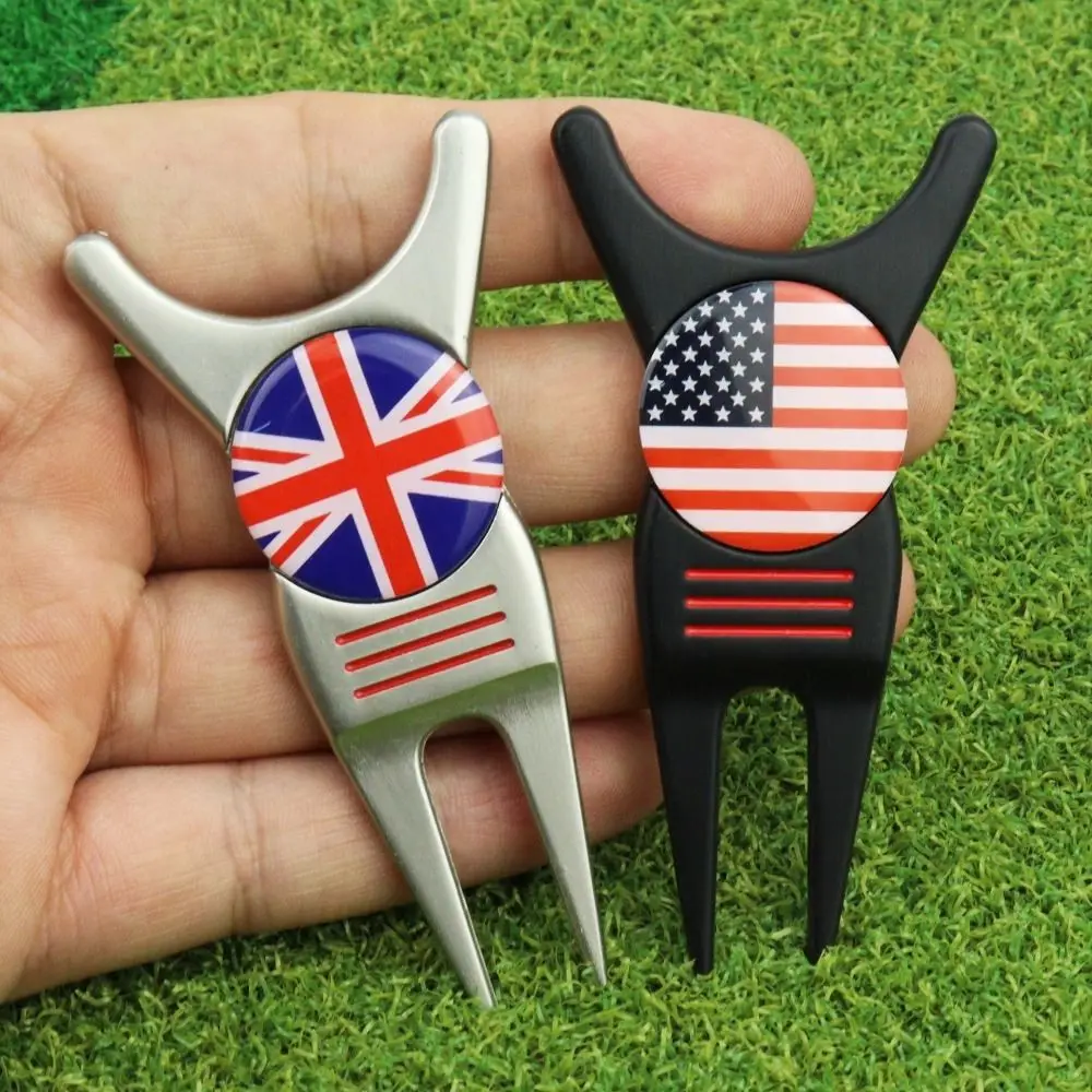 Zinc Alloy Golf Green Fork Golf Accessories Magnetic Dropship Golf Divot Tool Pitch Golf Marker Golf Switchblade Golf Putting