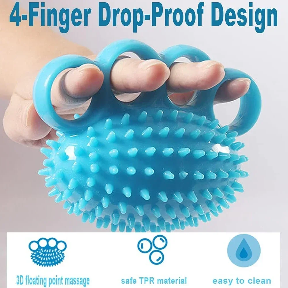 Four-fingered Hedgehog Ball Primary Grip Training Soft Ball Rehabilitation Massage Finger Practice Hand