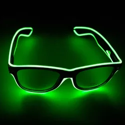 LED Light - Up Flashing Party Sunglasses - Luminous Decorative Novelty Gift (Fluorescent green)