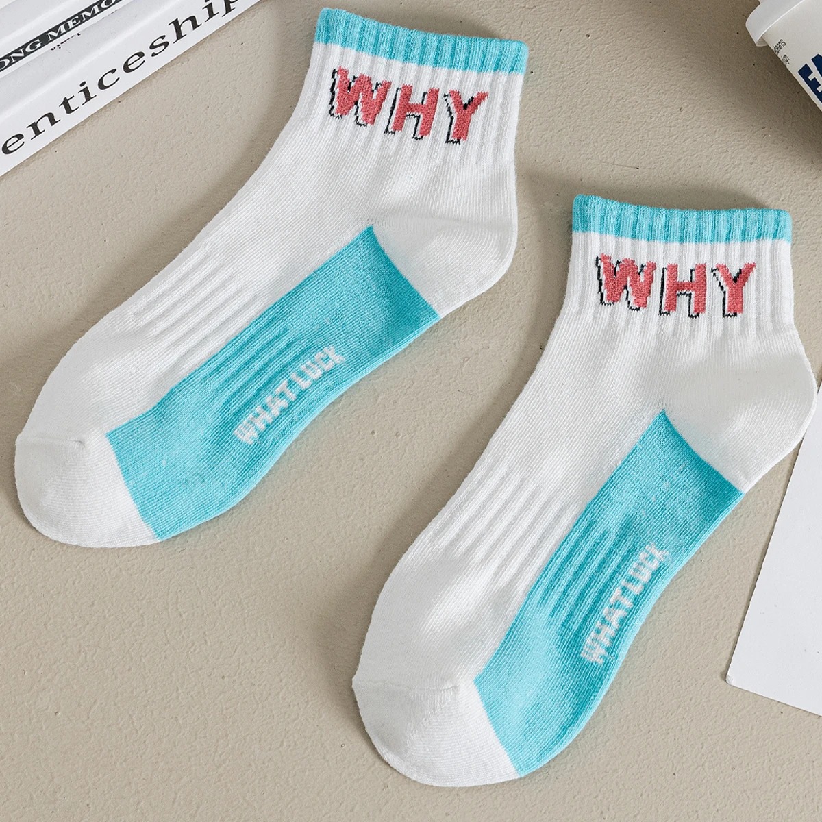 WHY Letter WHY Letter Socks