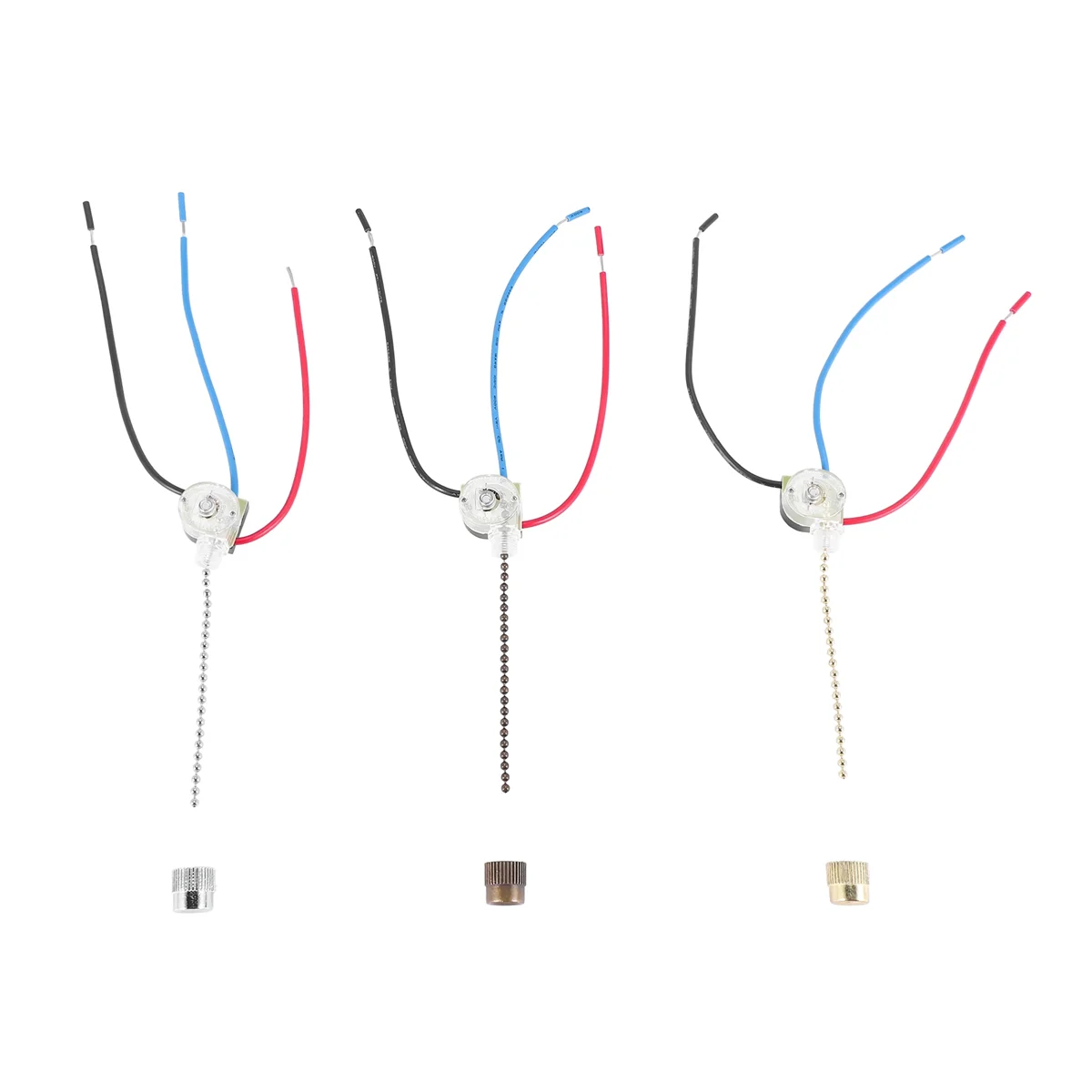 3Pack Ceiling Fan Light Switch ZE-110 Fan Switch 3 Way Speed Fan Switch Ceiling Pull Chain Switch Replacement