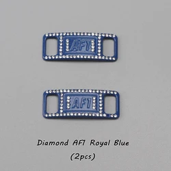 Luxury Rhinestone Shoe Charm Accessories - Metal Buckle and Lock (Royal blue)