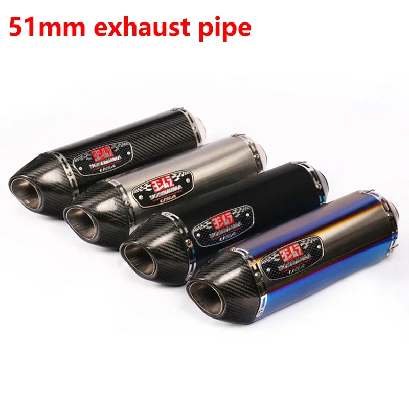 

51MM Universal Yoshimura Carbon Fiber Motorcycle Exhaust Muffler Pipe Escape For R1R3R25 GSXR750 Z1000 CBR1000