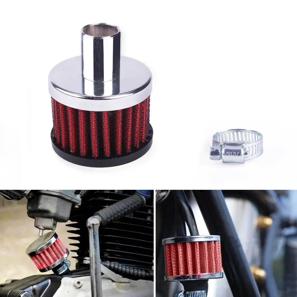 

Car Breather Red Valve Cover Turbo Vent Crankcase Air Intake Filter Stainless Steel Clamp Filtre Air Voiture Wear Universal Part