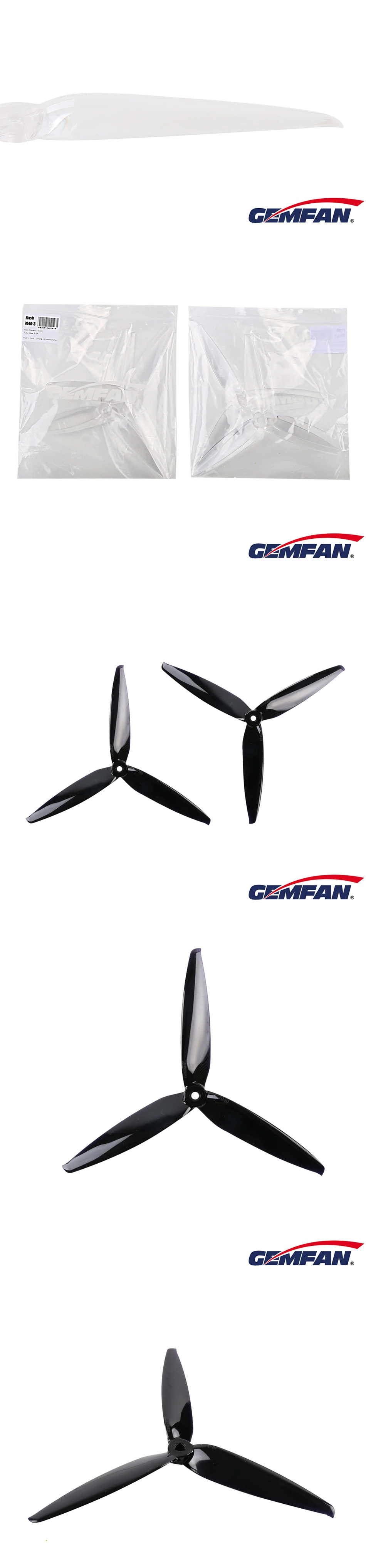 2/6/12Pairs Gemfan Flash 7040 Propeller - 7inch 3-Blade 7X4X3 CW CCW Props For FPV RC Drone Racing Freestyle Long Range Quadcopter 21