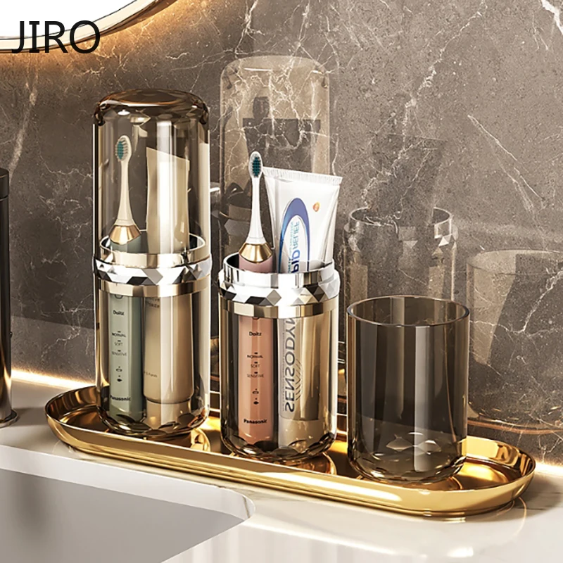 Toothpaste Toothbrush Holder Travel Bathroom Organizer Portable Wash Cup Storage Box Plastic Brush Holder Mouthwash