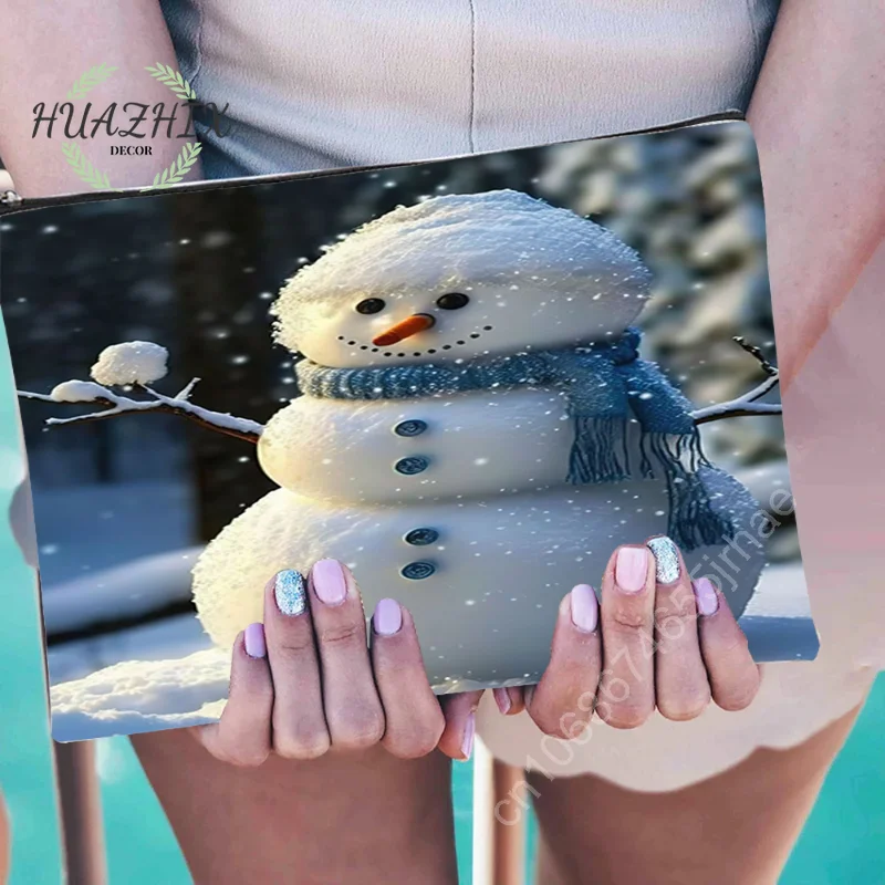 

Christmas Snowman Cosmetic Bag for Children's Gift Organizer Makeup New Year Gifts Portable Travel Toiletry Kit Storage Bags