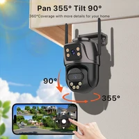 WONSDAR PTZ WIFI caméra double objectif double écran caméra IP extérieure HD suivi automatique Protection de sécurité CCTV Surveillance iCSee 2