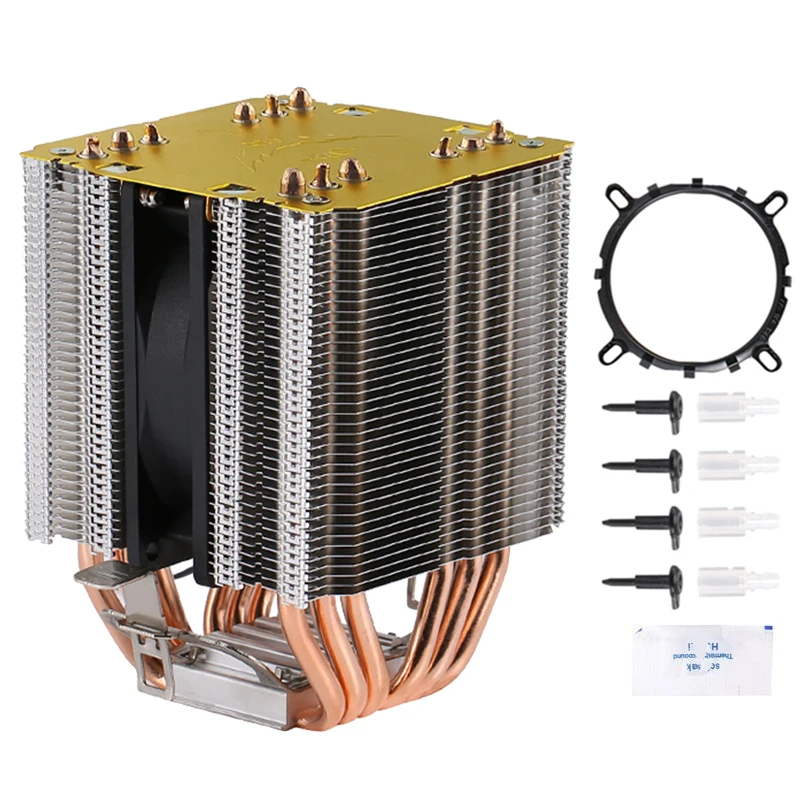 Raffreddato Ad Aria 6 Heat Pipe Twin Towers Processore Cpu Raffreddamento Ventola Pwm Adatta Per L'Installazione Lga775 115X1200 1700 1366 Amd