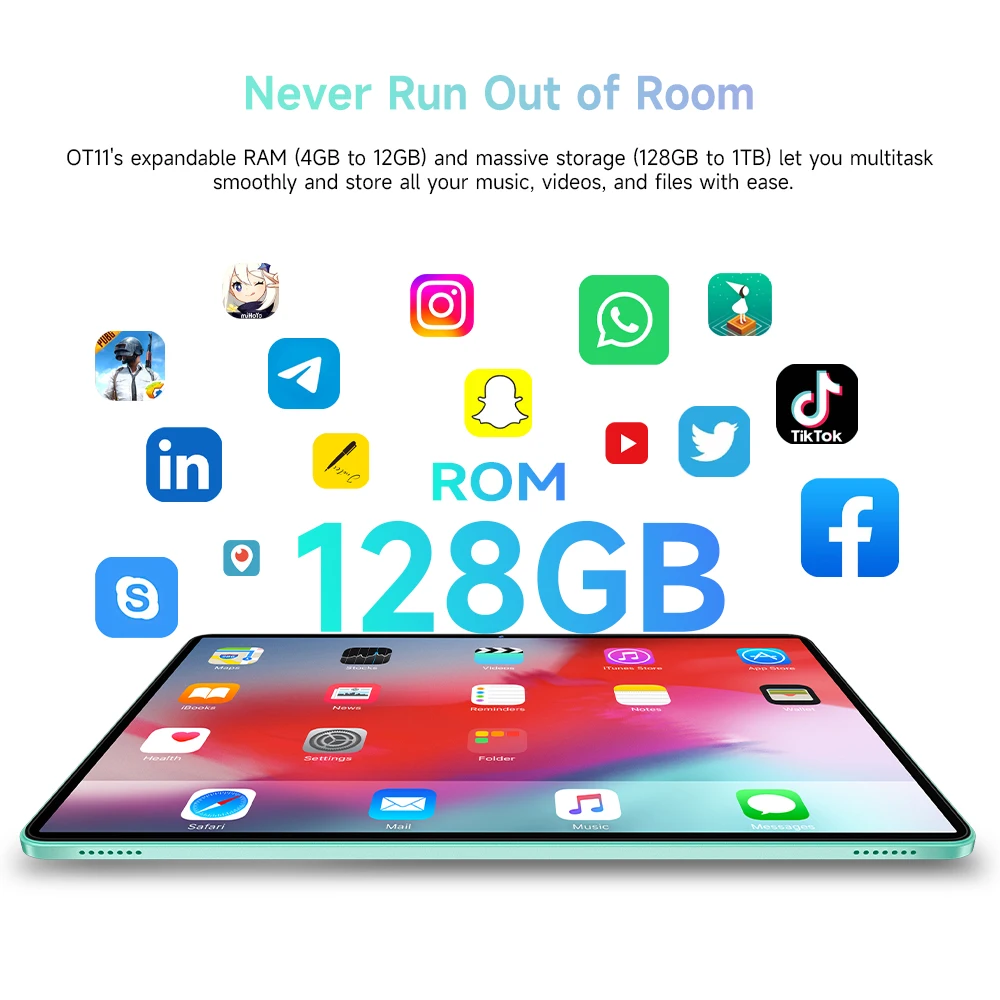 Oukitel OT11 SmartTablet 11-Inch 2K Display Certified 8000mAh Battery Android 14.0(16GB+ 128GB) 6
