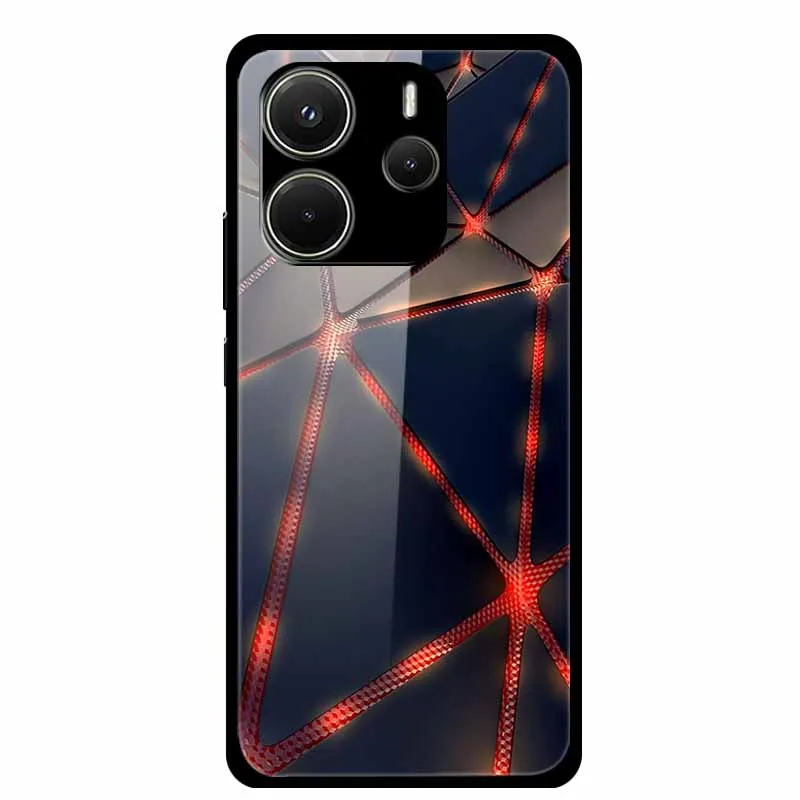 Luxury Tempered Glass Hard Back Phone Case Cover