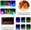 70'' Floating TV Stand with 36'' Electric Fireplace,High Gloss Finish Entertainment Center with 12 Flame Fireplace Insert Heater 3