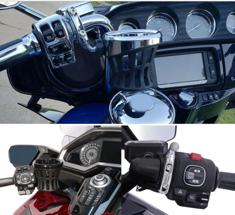 Motorcycle Handlebar Cup Holder Drink Mounted For Honda GL1800 Goldwing