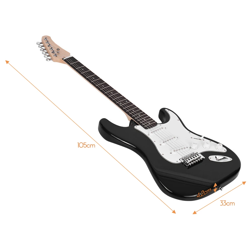 Electric Guitar Solid Wood Paulownia Body Maple Neck 21 Frets 6 String With Speaker Pitch Pipe Guitar Bag Strap Picks Right Hand