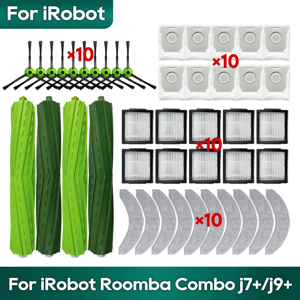 Per Il Robot Aspirapolvere Irobot Roomba Combo J7+ J9+ Kit Di Ricambio Accessori Sacchetto Della Polvere Spazzola Laterale Filtro Hepa Mopa Panni Di P