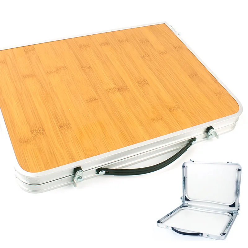 Outdoor Picnic Barbecue Bamboo Wood Bamboo Board Table Camping Portable Portable Folding Table Simple Furniture Computer foldable table