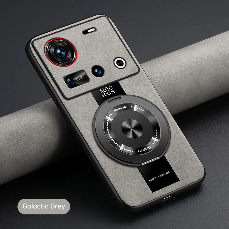 Luxury Magnetic Leather Phone Case with 360-Degree Rotating Stand and Shockproof Bumper