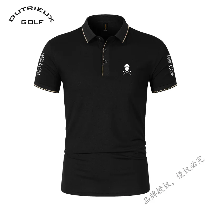 

2024 Summer New Men's Golf Shirt Casual Short Sleeved MARK Golf Outdoor Sportswear Quick Drying Breathable POLO T-shirt Top