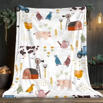 Farm Animals Fleece Blanket 1
