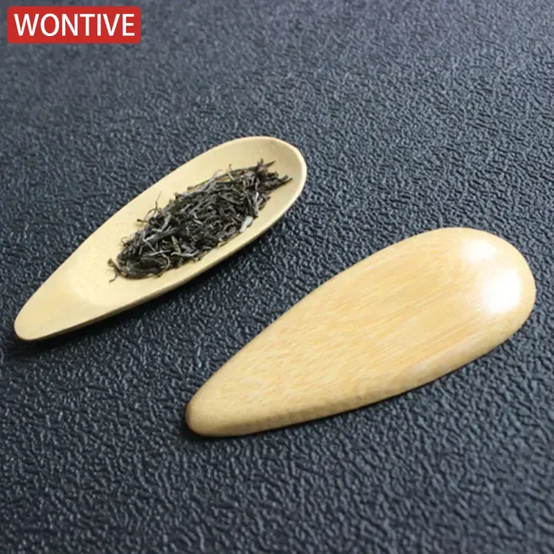 1-3pcs Bamboo Tea Scoops Kung Fu Tea Spoon saucer Black Green Shovel Kitchen home afternoon tea tableware Gift Friends tea spoons