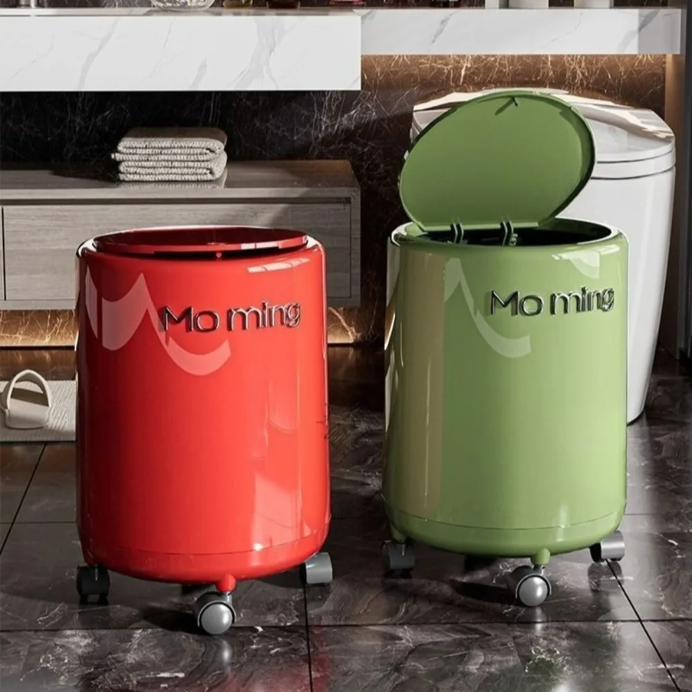 욕실 쓰레기통 20리터 360 °   유니버설 휠 쓰레기통 주방용 15L 쓰레기통 음식물 쓰레기 가정용 청소 도구