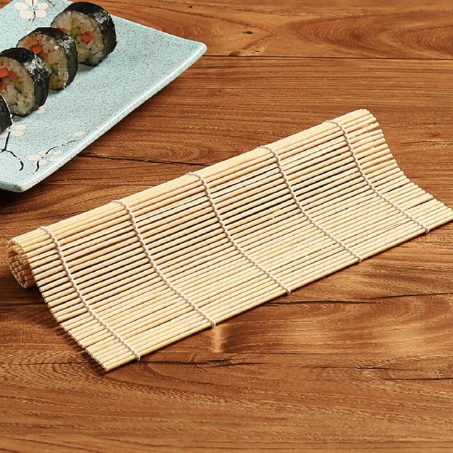 1pc Random Bamboo System Sushi Mat,Non-stick Sushi Rolling Roller Hand  Maker Sushi Tools Onigiri Rice Roller Bamboo Cooking Accessories