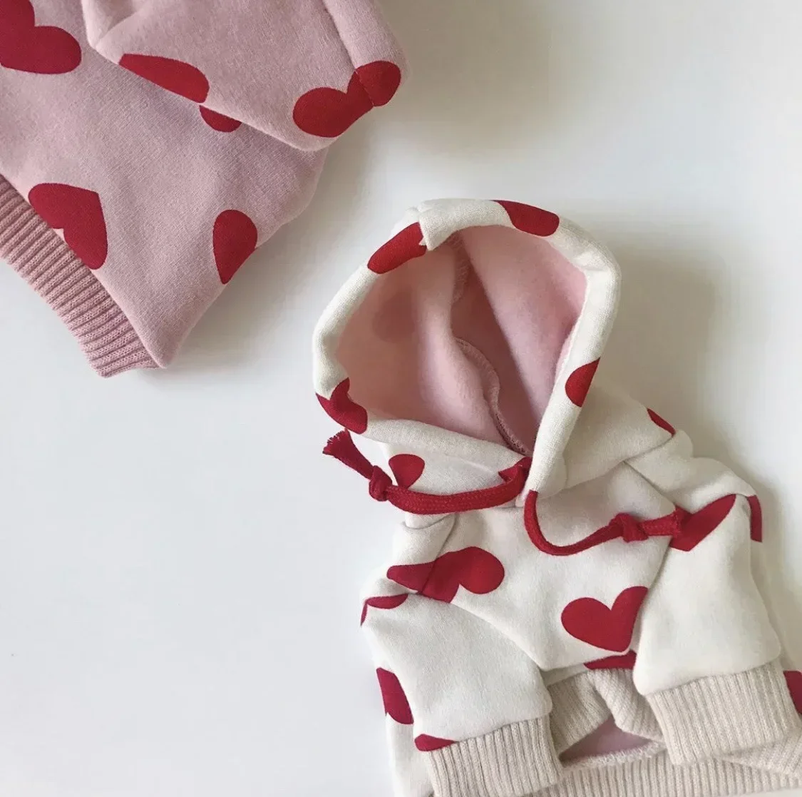 Autumn Winter Pet Love Hoodie Clothing Warm and Cute Printing Love Plus Velvet Sweater Hoodie Teddy Bichon Dog Cat Clothes pet clothes