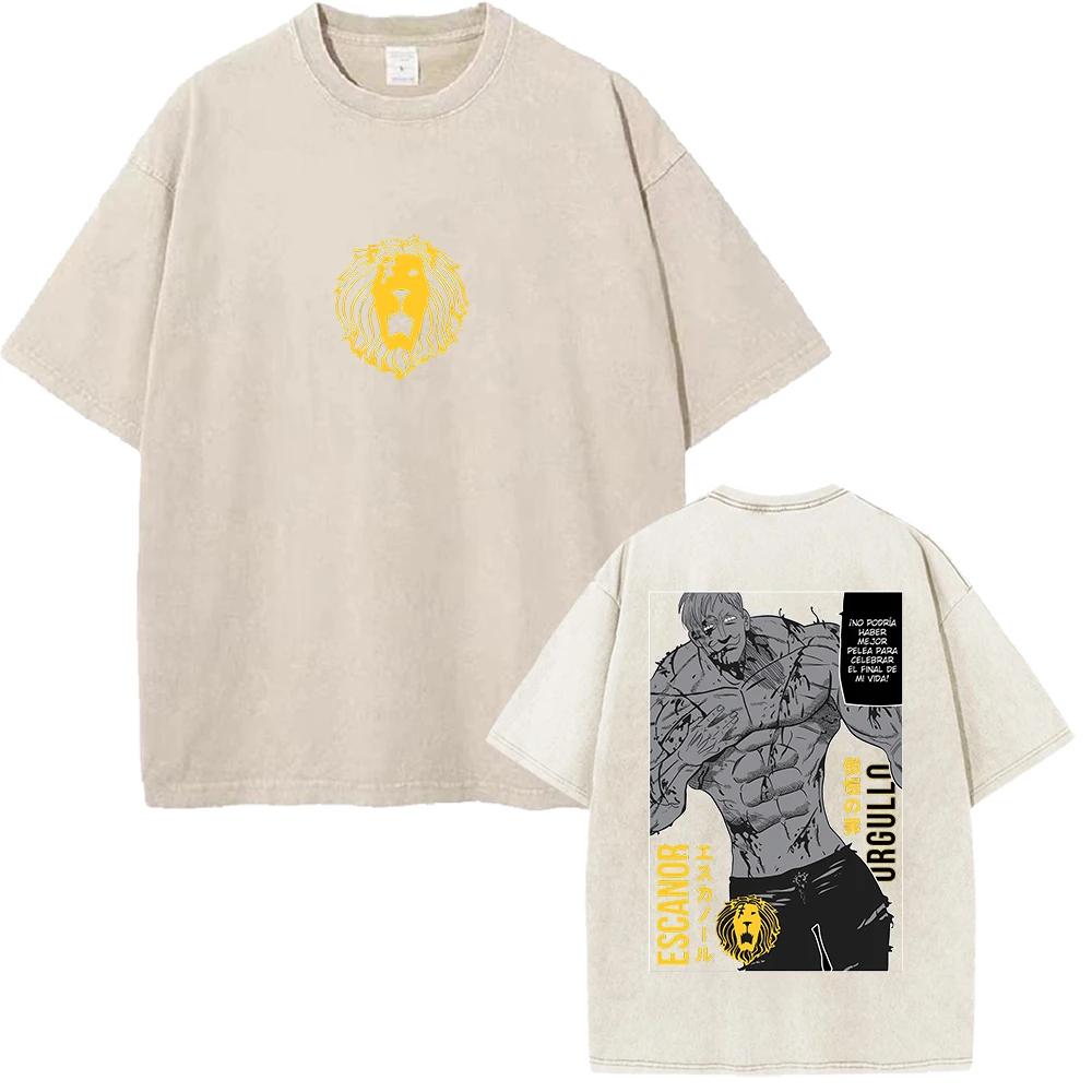 Vintage Washed Manga Graphic T-Shirt - Unisex Oversized Cotton Tee
