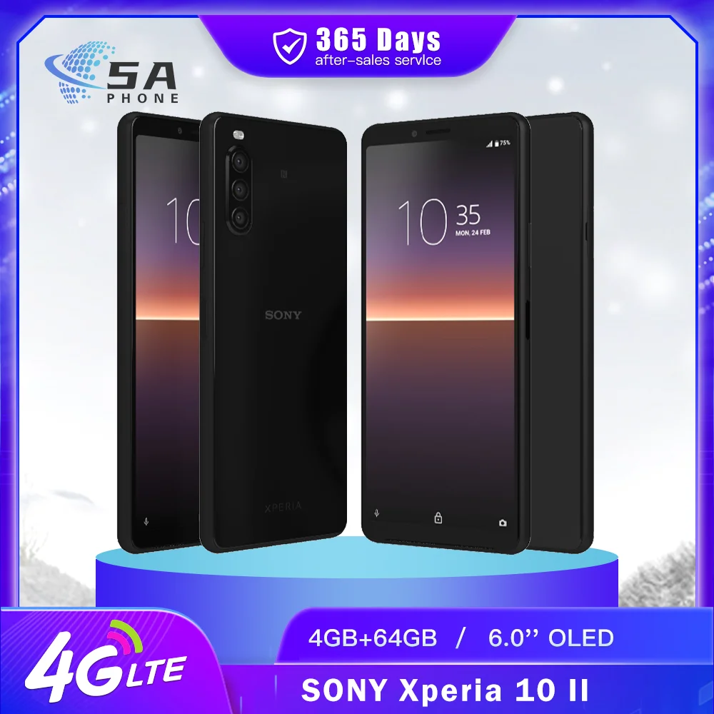 Original Sony Xperia 10 II 10II SO-41A 4G Mobile Phone 4GB+64GB