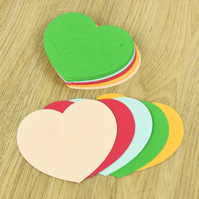 

50Sheet Blank Love Heart Colored Paper Cards DIY Arts Crafts Business Office Handwritten Message Paper Wedding Birthday Party