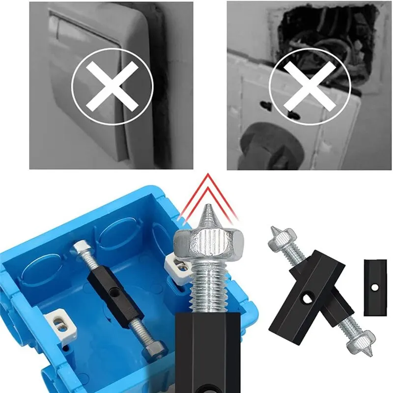 Wall Switch Cassette Screw Wrench 10PCS/Set Switch Socket Screws Wall Mount Box Secret Stash Repair Screws Support Rod switch box repair tool