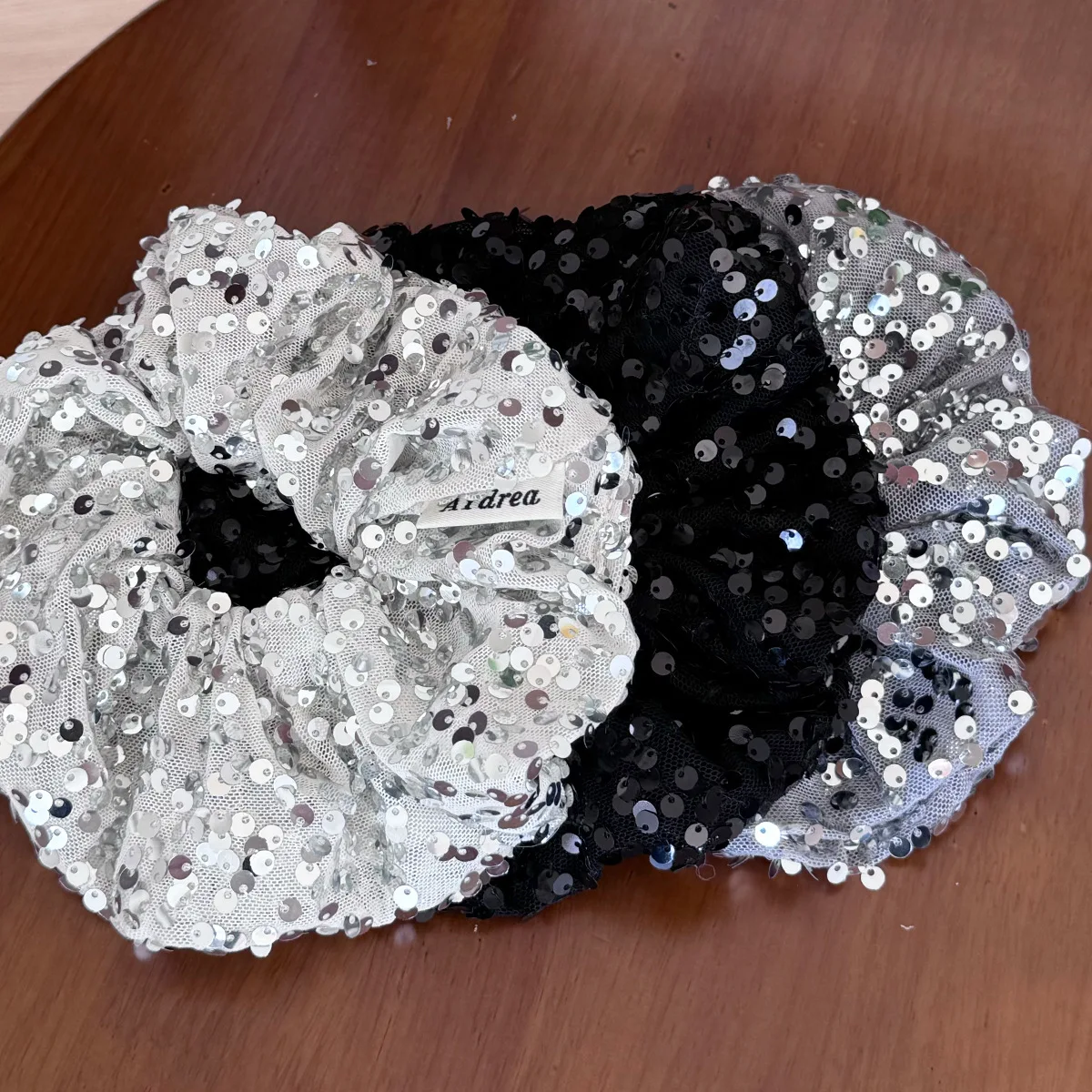 Elegant Velvet Glitter Hair Scrunchies - Versatile Fashion Accessories