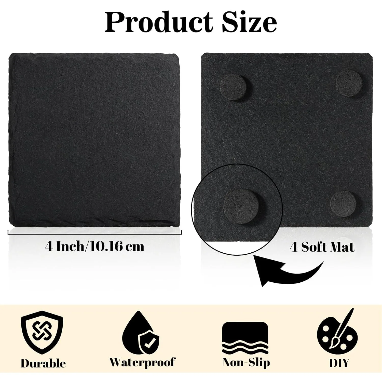 89 Sottobicchieri Sfusi Per Incisione Laser | Ardesia, Legno E Sughero 10x10 Cm | Kit Fai Da Te E Regali Personalizzati