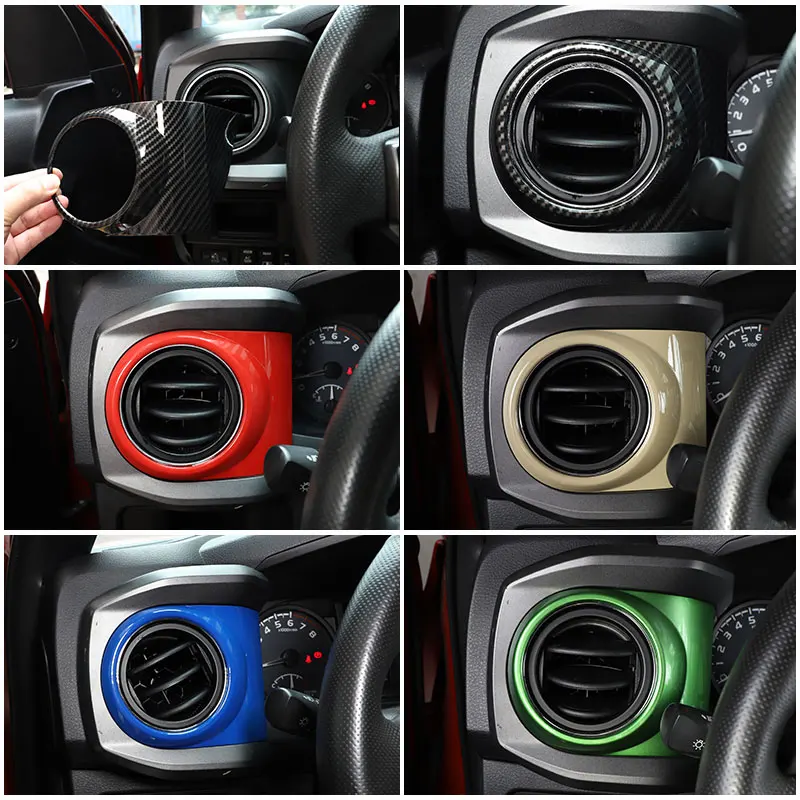 

For Toyota Tacoma 16-21 ABS Matt black Car Central Control Air Conditioning Air Outlet Frame Cover Trim Sticker Car Accessories