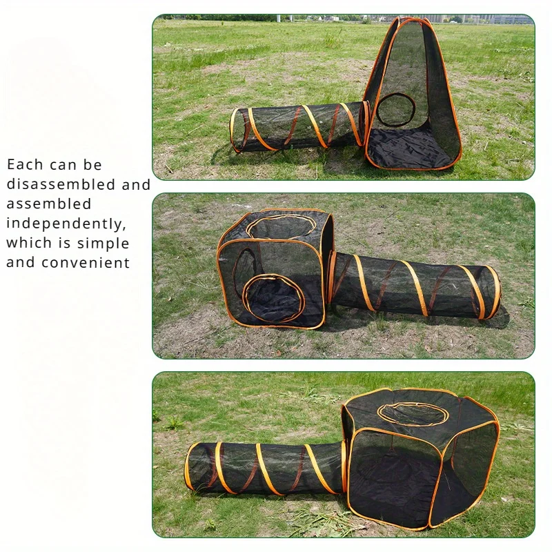 Pet 6-in-1 Cat outdoor Tunnel Tent Set house with tunnel tent for indoor and outdoor Dog And Cats portable pet enclosure