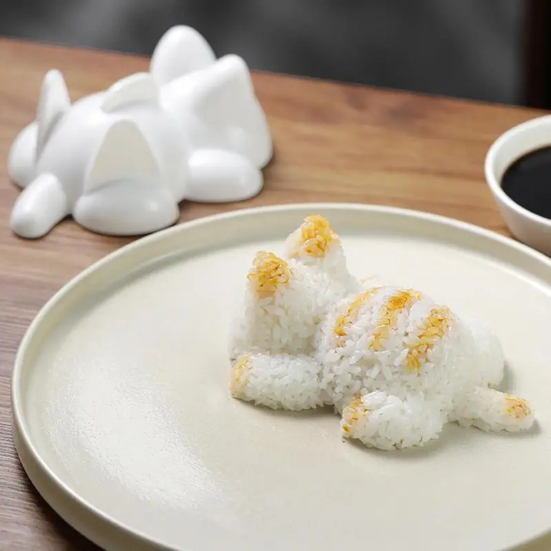 White Cat Shape Onigiri Mold Large Size Japanese Style Rice Ball Molds High Temperature Resistant Sushi Mould Complementary Food