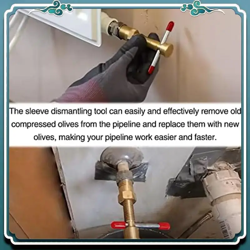 1 PCS Compression Valve Removal Tool Gold Copper For Olive Puller With Diameters Of 1/2 Inch &3/4 Inches Ferrule