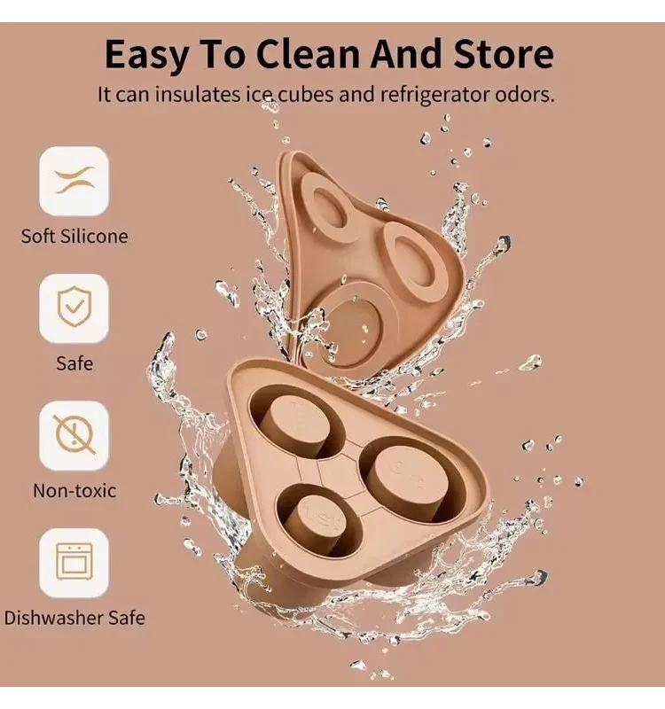 Silicone cylindrical ice mold with lid suitable for cups, food grade ice tray suitable for refrigerators, whiskies, cocktails