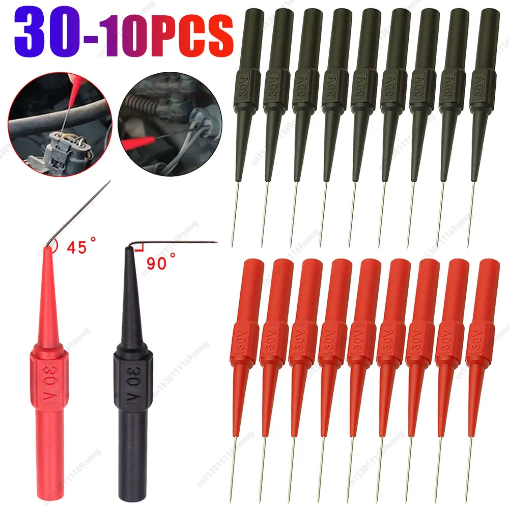 30pcs 절연 피어싱 바늘 민감한 비파괴 멀티미터 테스트 프로브 바나나 플러그..