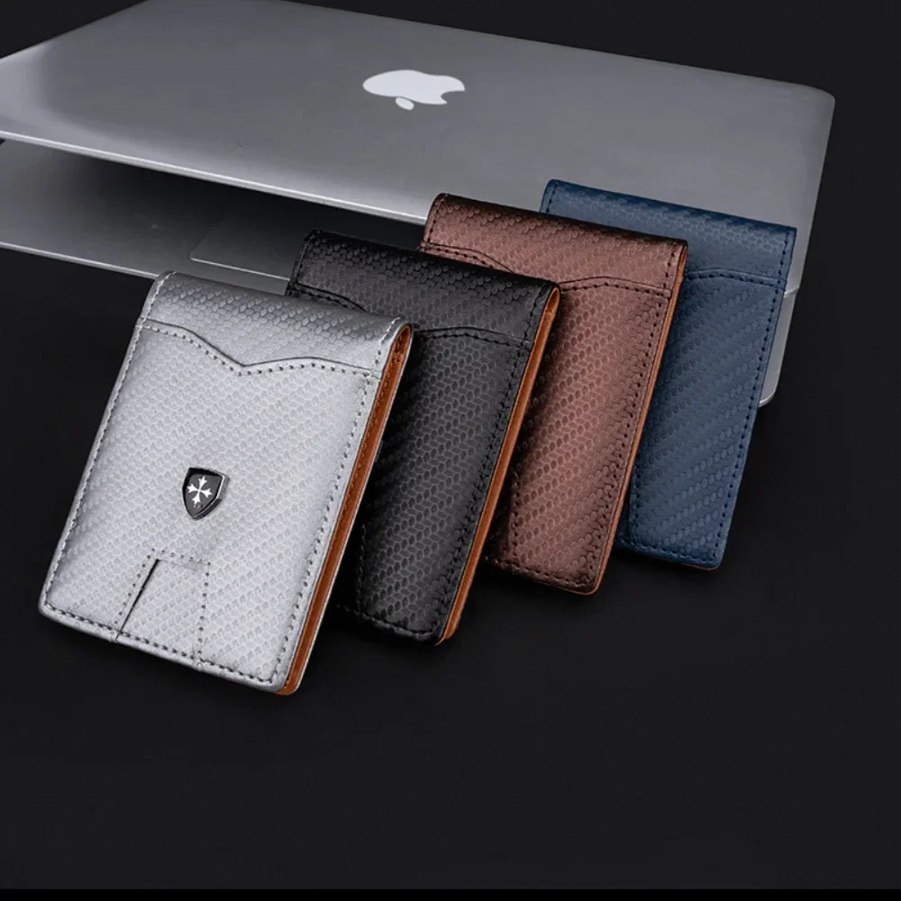Rfid Carbon Fiber Luxury Men Wallets Money Bag Slim Thin Man Card Holder Wallet for Men Small Short Purse credit card holder 6