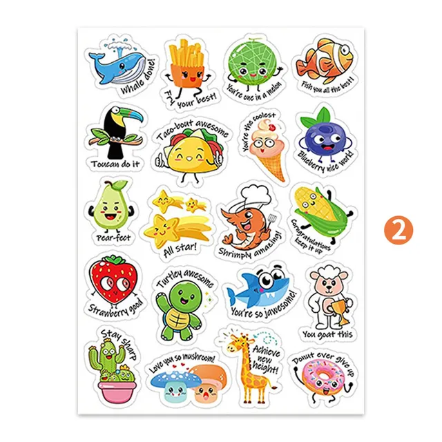 100pcs Cute Cartoon Animals Reward Stickers With Word Motivational Stickers  For School Teacher Kids Student Stationery Stickers - Stationery Sticker -  AliExpress