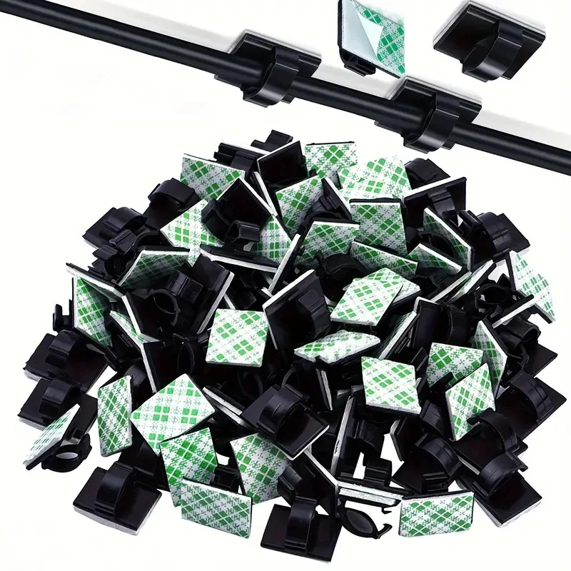 50 Self-Adhesive Cable Clamps Cable Management Bracket Clamp Tie Bracket Suitable for Cars, Offices and Families cable tie cable clip cable clamp