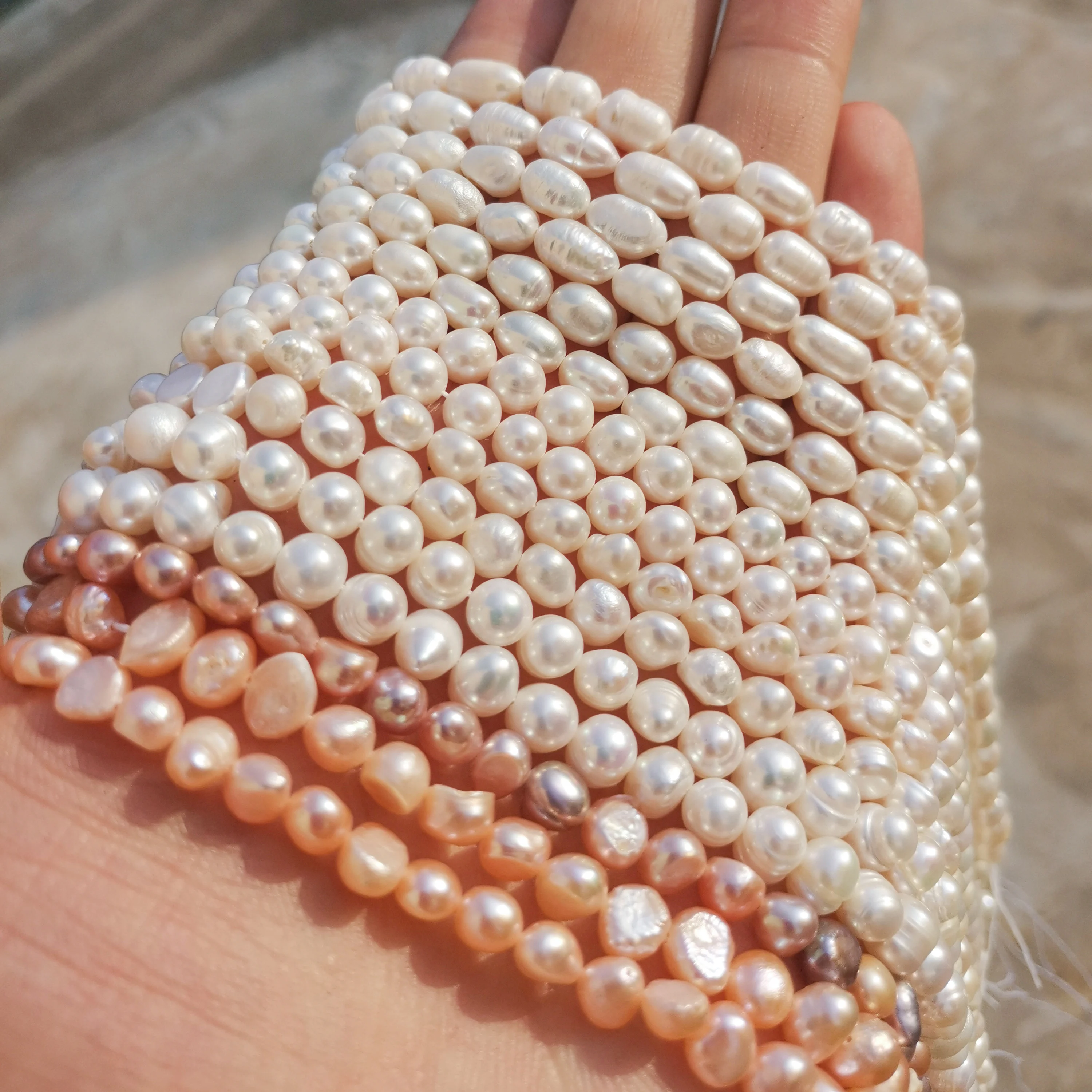 2 Strands Freshwater Pearl Beads Natural Genuine Freshwater Cultured Pearl Irregular Pearl Beads Freshwater Pearl Beads for Jewelry Making (7-8 mm 8-9