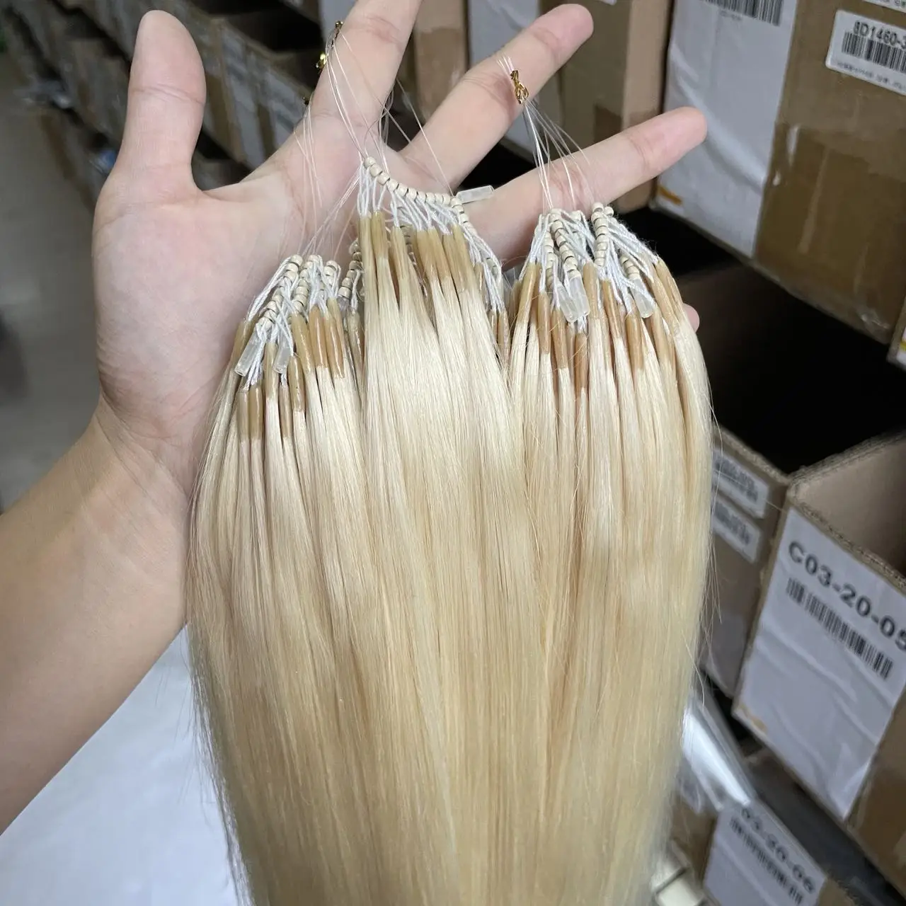 60# 8D Human Hair Extensions 12" 16" 20" Nano Ring Link Extensions 0.6g/s Machine Remy Human Microlink Beads Hair 50pcs
